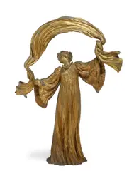 Agathon Léonard, Danseuse à l'écharpe, gilt bronze