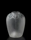 René Lalique, Frise De Perruches Vase, cire perdue glass with blue and grey two-tone patina, engraved 'R LALIQUE'