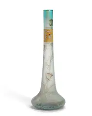 Thistle Vase by Daum Nancy, acid etched, enameled and gilt decorated glass, offered Apr 2019