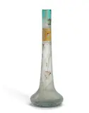 Daum Nancy, Thistle Vase, acid etched, enameled and gilt decorated glass