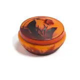 Daum Nancy, Covered Box, overlaid, etched, wheel-carved and martele glass