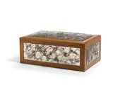 Monnaie du Pape Coffret by René Lalique, molded glass, walnut, wheel carved 'R, sold Apr 2019