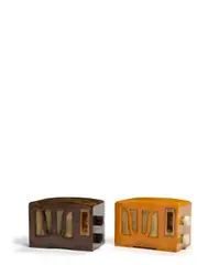 Rca Victor, Two RC350 Radios, brown and yellow catalin cases, brass dial bezels, cloth grilles, each with RCA Victor partial decal