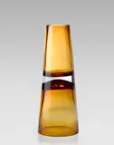 Rare Large Clessidra a Tronco di Cono Vase by Antonio da Ros, for Vetreria Gino Cenedese, seville orange sommerso glass, cased in clear, offered Apr 2019