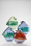 Group of Four Rare Uccello Addormentato Art Pieces by Antonio da Ros, for Vetreria Gino Cenedese, murrine glass, offered Apr 2019
