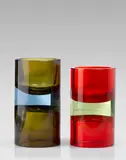 Pair of Rare Clessidra Cilindrica Vases by Antonio da Ros, for Vetreria Gino Cenedese, sommerso glass, offered Apr 2019