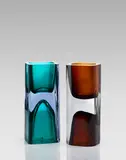 Two Rare Clessidra Quadrato Vases by Antonio da Ros, for Vetreria Gino Cenedese, sommerso glass, offered Apr 2019