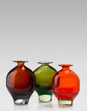 Antonio da Ros, Three Flaconcino su Base Vases, for Vetreria Gino Cenedese, glass, paper label to one example 'MURANO cenedese VETRI 8/63'