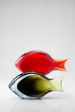 Two Rare Pesce Multistrati by Antonio da Ros, for Vetreria Gino Cenedese, sommerso glass, offered Apr 2019