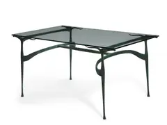 Rare Gazelle Dining Table by Dan Johnson, bronze with Pompeian Verde patina, glass, offered Apr 2019