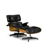 Charles and Ray Eames, 670 Lounge chair and 671 ottoman, designed 1956, for Herman Miller, laminated plywood, leather, aluminum