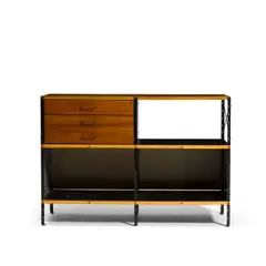 Eames Storage Unit 201 by Charles and Ray Eames, for Herman Miller, zinc coated steel, plywood, sold Apr 2019