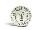 Visage de Face (A.R. 454) by Pablo Picasso, glazed earthenware, sold Apr 2019