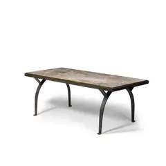 Arturo Pani, Dining Table, wrought iron, marble