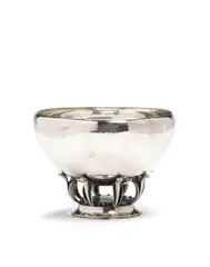 Modernist Bowl by Gundorph Albertus, for Georg Jensen, sterling silver, model 584A, stamped 'Dessin GA DENMARK GEORG JENSEN STERLING 584A', sold Apr 2019