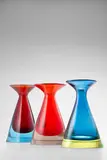 Antonio da Ros, Group of Three Rare Litro Basso e Largo Vases, for Vetreria Gino Cenedese, sommerso glass, paper label to one example 'MURANO cenedese VETRI 22/63'