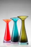 Antonio da Ros, Group of Three Rare Large Litro Basso e Largo Vases, for Vetreria Gino Cenedese, sommerso glass, paper label to each 'MURANO cenedese VETRI / 59'