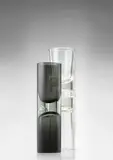 Antonio da Ros, Two Rare Clessidra Alta Vases, for Vetreria Gino Cenedese, smokey sommerso glass and one example in clear glass, paper label to each 'MURANO cenedese VETRI'
