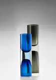Two Rare Clessidra Cilindrica Vases by Antonio da Ros, for Vetreria Gino Cenedese, one example blue and the other smokey green sommerso glass, each of slightly compressed cyli, offered Apr 2019