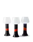Set of Three Hurricane lanterns by Luciano Vistosi, glass, with Vistosi labels and tagged 'Made in Italy Murano', sold Apr 2019
