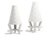 Kpm, Pair of Lamps, porcelain, brass, with the firm's marks and stamped 'Made in Germany'