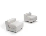 Pair of Modular Chairs by Valeria Borsani and Alfredo Bonetti, designed 1966, for Tecno, upholstery, steel, sold Apr 2019