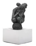 Emilio Greco, Figura Accolata, bronze, white base