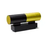 George Ernstson, Untitled (Yellow and Black Totem Sculpture), anodized aluminum and plexiglass