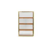 French Modern, Custom Vitrine, brass, cherry, glass