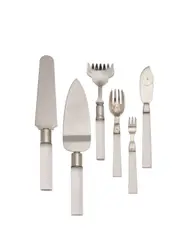 Porter Blanchard, Flatware Service, sterling, lucite, comprising six forks, six fish knives, eighteen cocktail forks and two serving forks