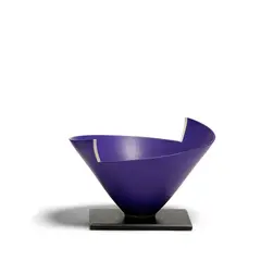 Elsa Rady, Bowl on Stand, porcelain, patinated metal, inscribed on underside of base 'Elsa Rady 1986'