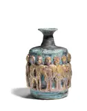Figural Vase by Beatrice Wood, luster and turquoise glazed earthenware, painted in black 'BEATO' and 'BWTF 606', sold Apr 2019