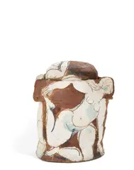 Three Graces (Covered Vessel) by Rudy Autio, glazed earthenware, signed and dated 'AUTIO 77', sold Apr 2019