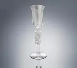 A 'Mouettes' Madère Glass, designed in 1938 by René Lalique, clear glass, frosted, faceted and polished, sold Feb 2019