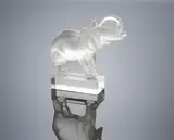 A 'Éléphant' Paperweight, designed in 1931 by René Lalique, clear glass, mould-blown, frosted and polished, sold Feb 2019