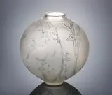 A 'Grande Boule Lierre' vase, designed in 1919 by René Lalique, clear glass, mould-blown, frosted and polished, sold Feb 2019