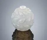 A 'Camaret' Vase, designed in 1928 by René Lalique, cased opalescent glass, mould-blown, frosted and polished, sold Feb 2019