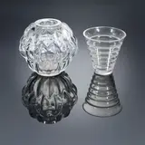 A 'Nivernais' Vase and a 'Meudon' Vase, designed in 1927 and 1933 by René Lalique, both of clear glass, mould-blown and polished, sold Feb 2019