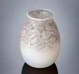 A 'Borromée' Vase, designed in 1928 by René Lalique, cased opalescent glass, mould-blown and frosted, sold Feb 2019