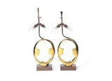Willy Daro, Pair of Table Lamps, circa 1960, each of clear lacquered and patinated brass, each with a parchment shade