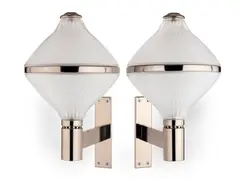 Studio Bbpr, for Artemide, nickelled brass and holophane glass