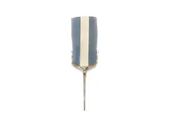 Félix Agostini, 'Erato': A Wall Light, design circa 1955, silvered bronze, open back two-tone fabric shade