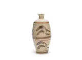 for Leach Pottery by Bernard Leach, stoneware, of ovoid form, decorated with stylised leaping fish design a green/brown ground, sold Jun 2019