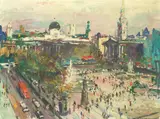 Walter Langhammer, Trafalgar Square, oil on canvas