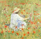 Charles Neal, 'En plein air, fields near Donnington', oil on panel