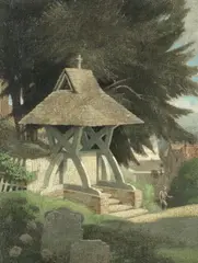 Bertram Nicholls, A Lych Gate, Steyning, Sussex, oil on canvas