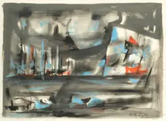 Marcel Mouly, Sans titre, watercolour and gouache