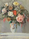 Margaret Fisher Prout, Still Life of Flowers, oil on canvas