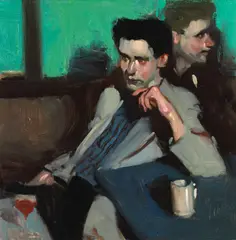 Milt Kobayashi, The Corner of the Bar, oil on canvas