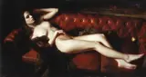 Aydemir Saidov, Reclining nude, oil on canvas